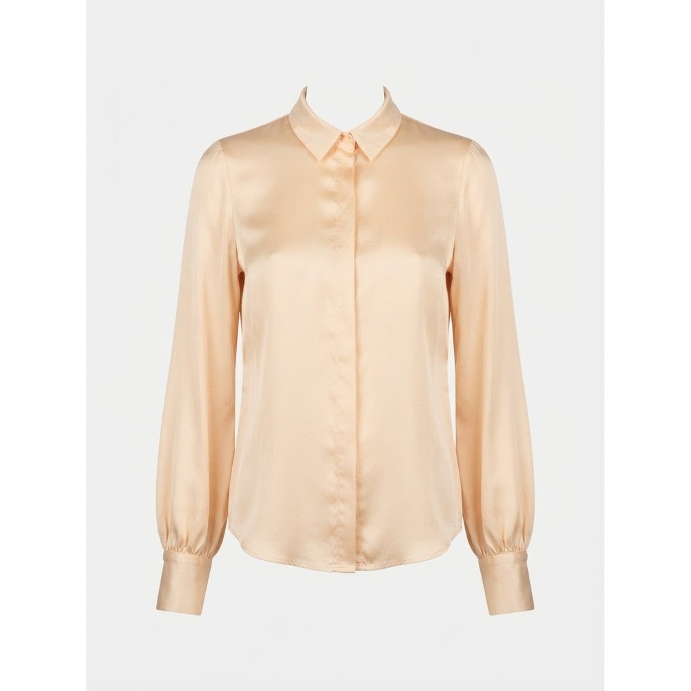 Filippa K Cream Beige Silk Elegant Chic Boho Cottage Lightweoght Blouse sz S